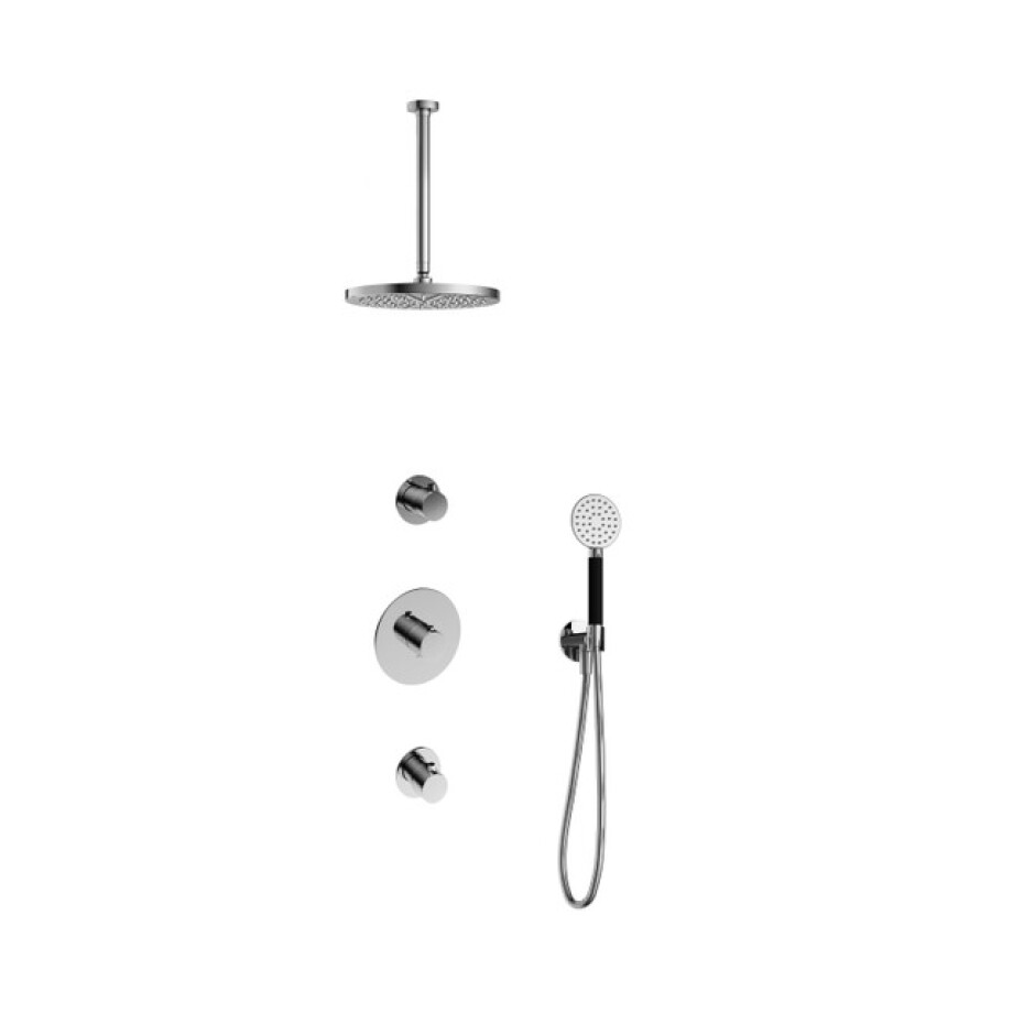 Hotbath Cobber IBS20 Regendoucheset inbouw - 30cm plafondarm - 30cm ronde hoofddouche - 3 standen handdouche - chroom IBS20CR135 afbeelding 1