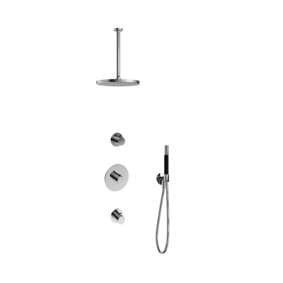 Hotbath Cobber IBS20 Regendoucheset inbouw - 30cm plafondarm - 30cm ronde hoofddouche - staafhanddouche - chroom IBS20CR35 afbeelding 1