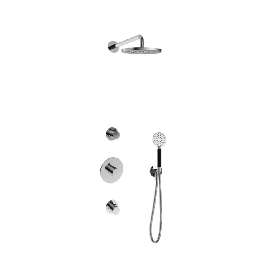 Hotbath Cobber IBS20 Regendoucheset inbouw - 35cm wandarm - 20cm ronde hoofddouche - 3 standen handdouche - chroom IBS20CR1 afbeelding 1
