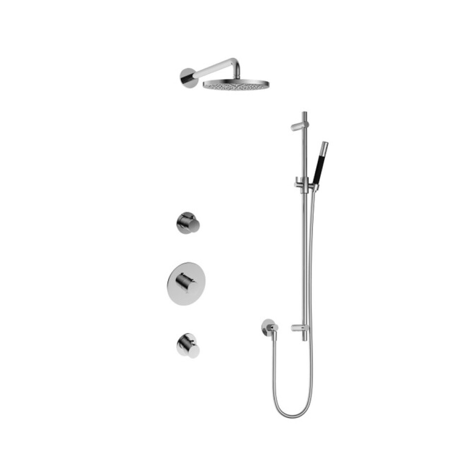 Hotbath Cobber IBS20 Regendoucheset inbouw - 35cm wandarm - 20cm ronde hoofddouche - staafhanddouche - glijstang - chroom IBS20CR7 afbeelding 1