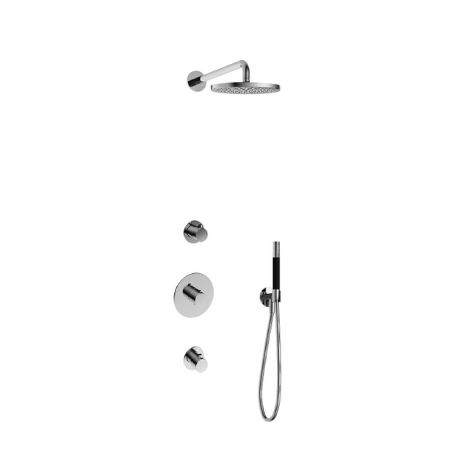 Hotbath Cobber IBS20 Regendoucheset inbouw - 35cm wandarm - 20cm ronde hoofddouche - staafhanddouche - chroom IBS20CR afbeelding 1