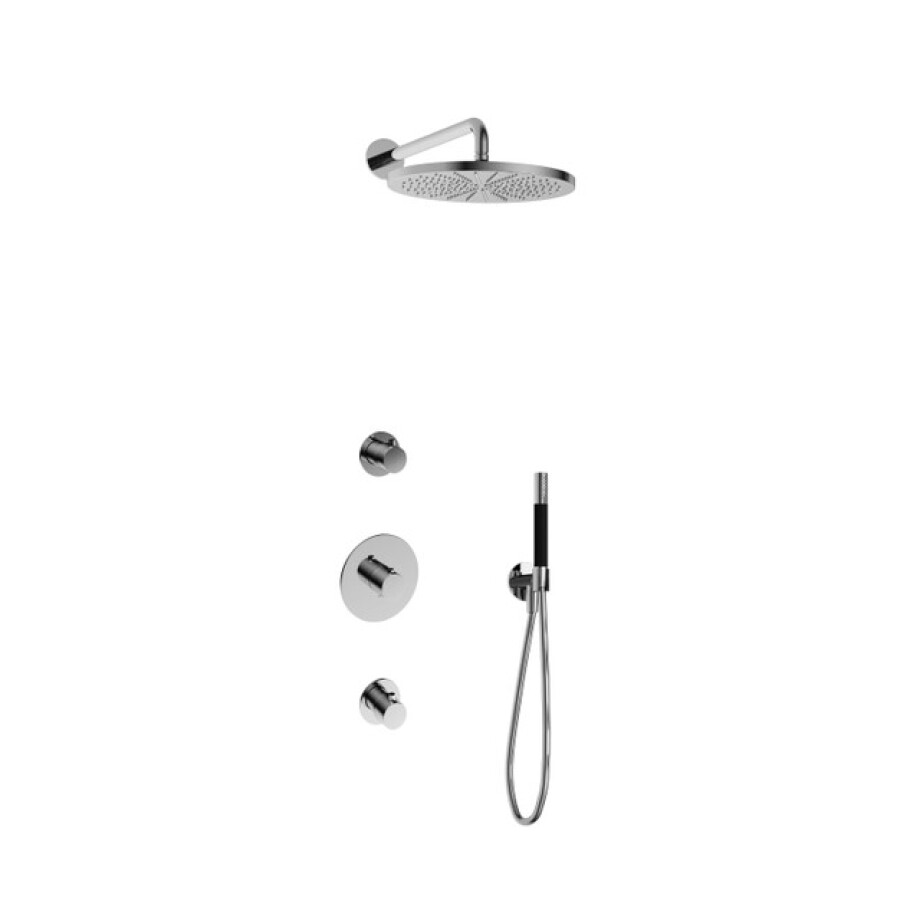 Hotbath Cobber IBS20 Regendoucheset inbouw - 35cm wandarm - 30cm ronde hoofddouche - staafhanddouche - chroom IBS20CR5 afbeelding 1