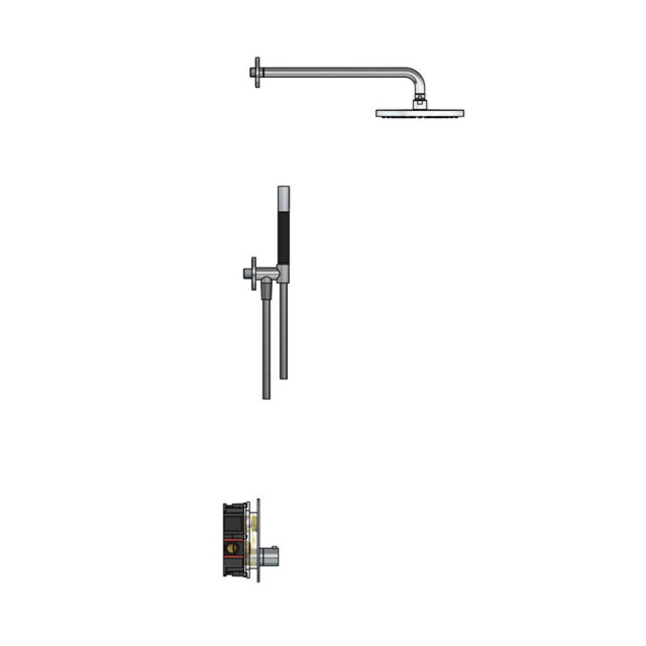 Hotbath Cobber IBS23 Regendoucheset inbouw - 35cm wandarm - 20cm ronde hoofddouche - staafhanddouche - chroom IBS23CR Hotbath Cobber IBS23 Regendoucheset inbouw - 35cm wandarm - 20cm ronde hoofddouche - staafhanddouche - chroom IBS23CR afbeelding 1