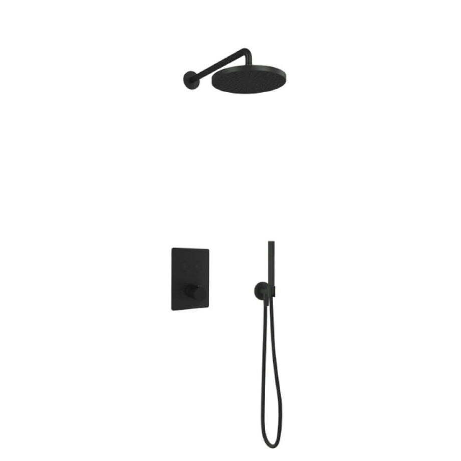 Hotbath Cobber IBS23 Regendoucheset inbouw - 35cm wandarm - 30cm ronde hoofddouche - staafhanddouche - mat zwart IBS23BL5 Hotbath Cobber IBS23 Regendoucheset inbouw - 35cm wandarm - 30cm ronde hoofddouche - staafhanddouche - mat zwart IBS23BL5 afbeelding 1