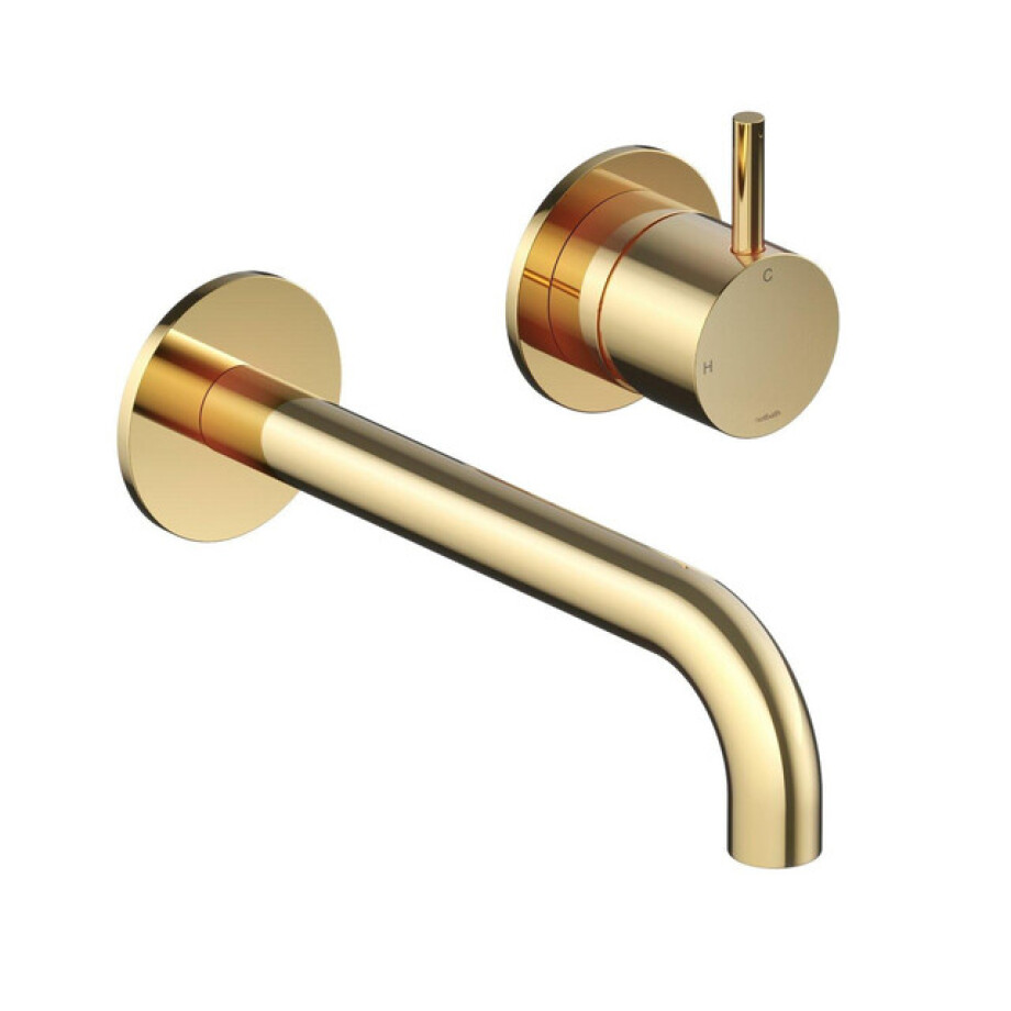 Hotbath Cobber inbouw wastafelmengkraan met 25 cm uitloop gepolijst messing PVD CB005EXT25NBP / HBCB005 afbeelding 1