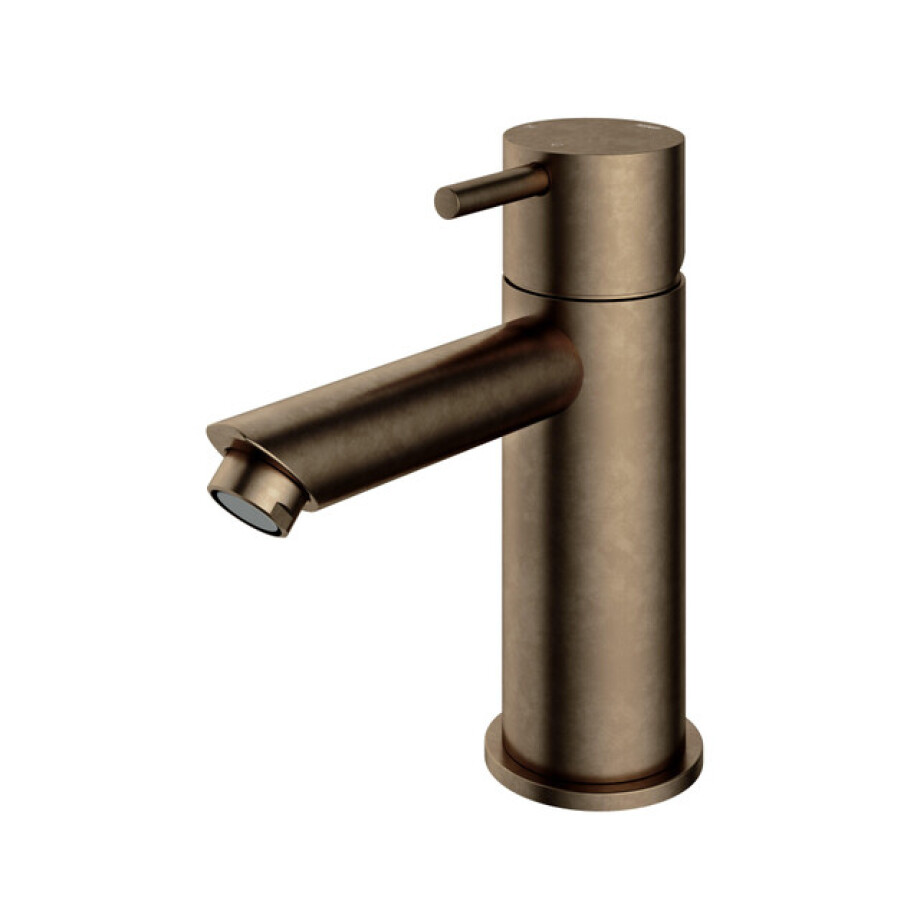 Hotbath Cobber lage wastafelmengkraan met rechte uitloop zonder waste verouderd messing CB003SAB afbeelding 1