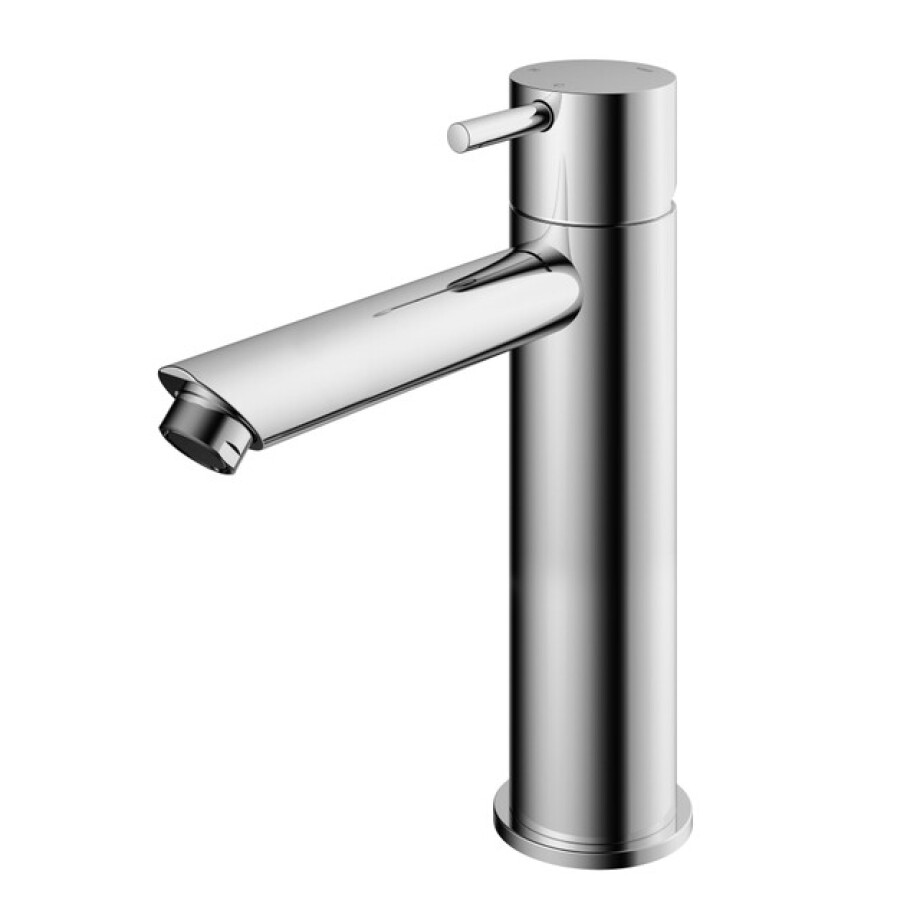 Hotbath Cobber middelhoge wastafelmengkraan met rechte uitloop zonder waste chroom CB003MSCR afbeelding 1