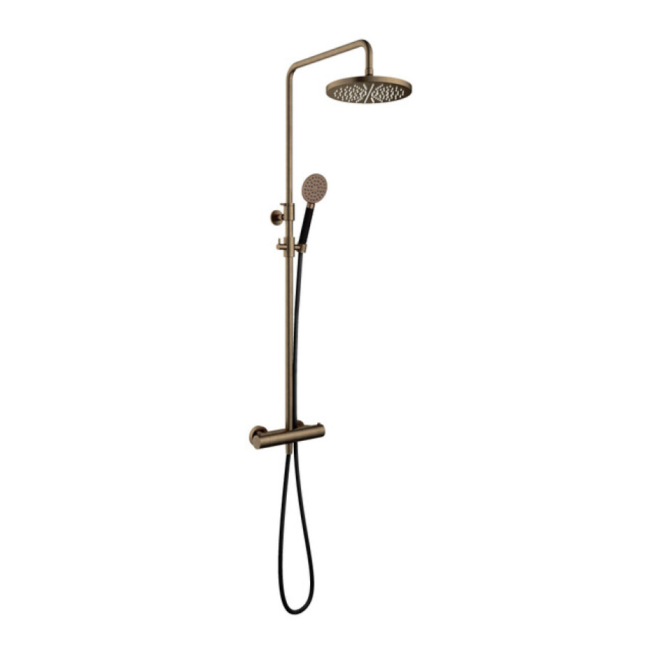 Hotbath Cobber thermostatische regendoucheset met 30cm ronde hoofddouche ronde handdouche messing verouderd SDS9AB15 Hotbath Cobber thermostatische regendoucheset met 30cm ronde hoofddouche ronde handdouche messing verouderd SDS9AB15 afbeelding 1