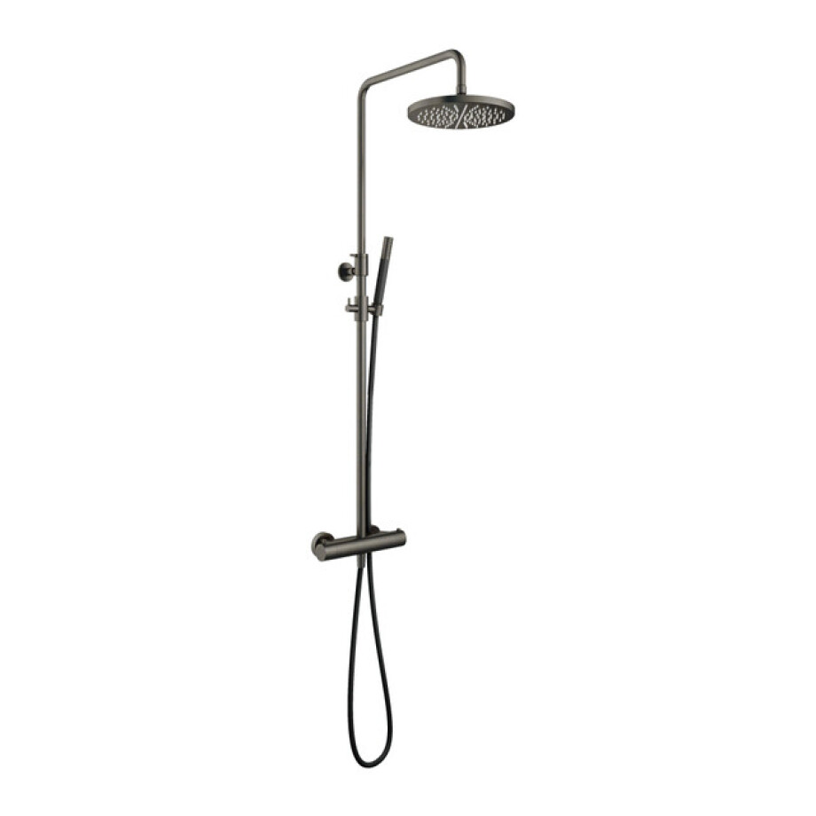 Hotbath Cobber thermostatische regendoucheset met 30cm ronde hoofddouche staafhanddouche ijzer verouderd SDS9AI5 afbeelding 1