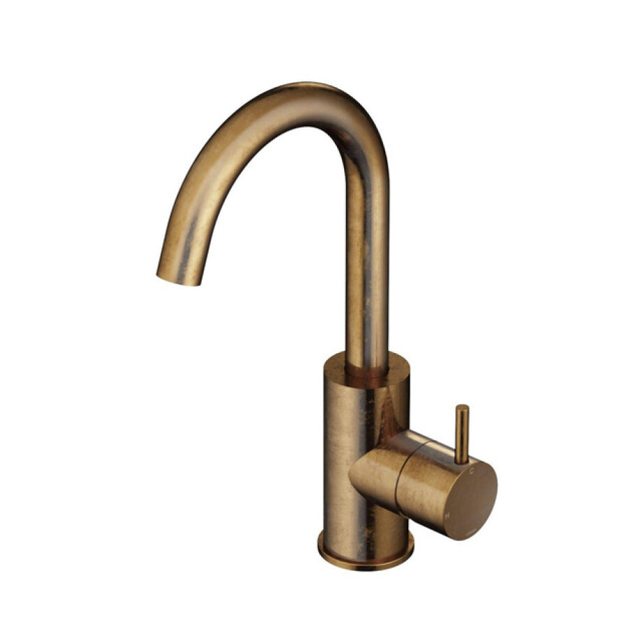 Hotbath Cobber wastafelmengkraan 27.8cms met draaibare uitloop zonder waste verouderd messing CB004AB afbeelding 1