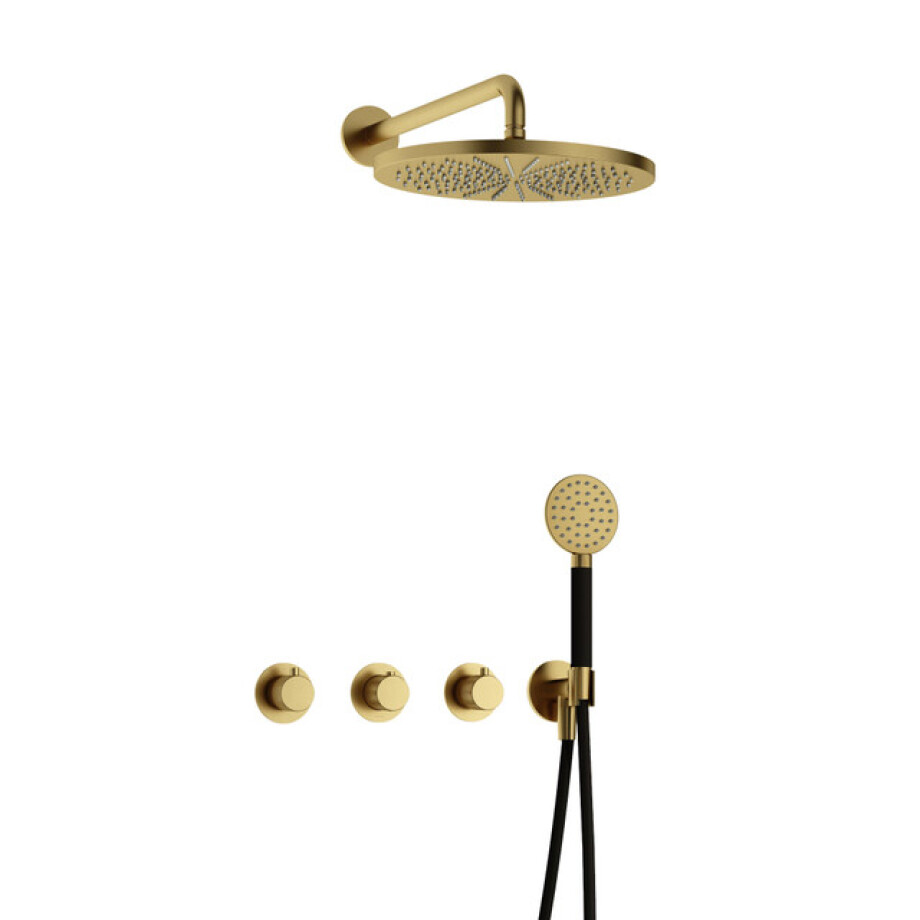 Hotbath Cobber X IBSX70 Regendoucheset inbouw - hoofddouche 30cm - Wandarm 38.5cm - handdouche rond 3 standen - geborsteld messing - PVD IBSX70BBP15 Hotbath Cobber X IBSX70 Regendoucheset inbouw - hoofddouche 30cm - Wandarm 38.5cm - handdouche rond 3 standen - geborsteld messing - PVD IBSX70BBP15 afbeelding 1