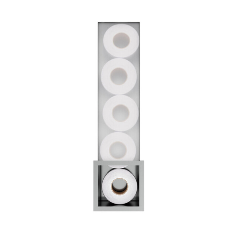 Hotbath &MORE Inbouw Reserverol Houder - 16x60x14cm - voor 6 rollen - RVS 316 ST016IX afbeelding 1