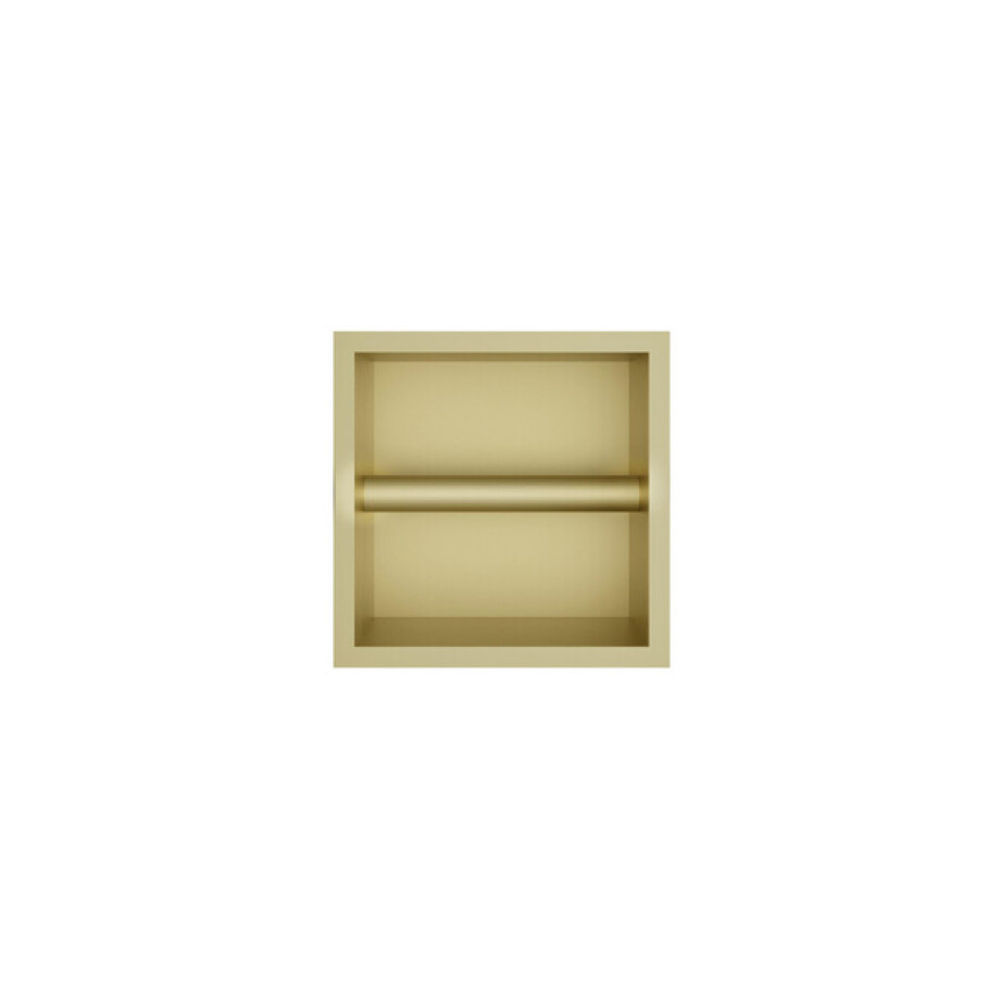 Hotbath &MORE Inbouw Toiletrol Houder - 16x16x13cm - Geborsteld messing PVD PH016BBP afbeelding 1