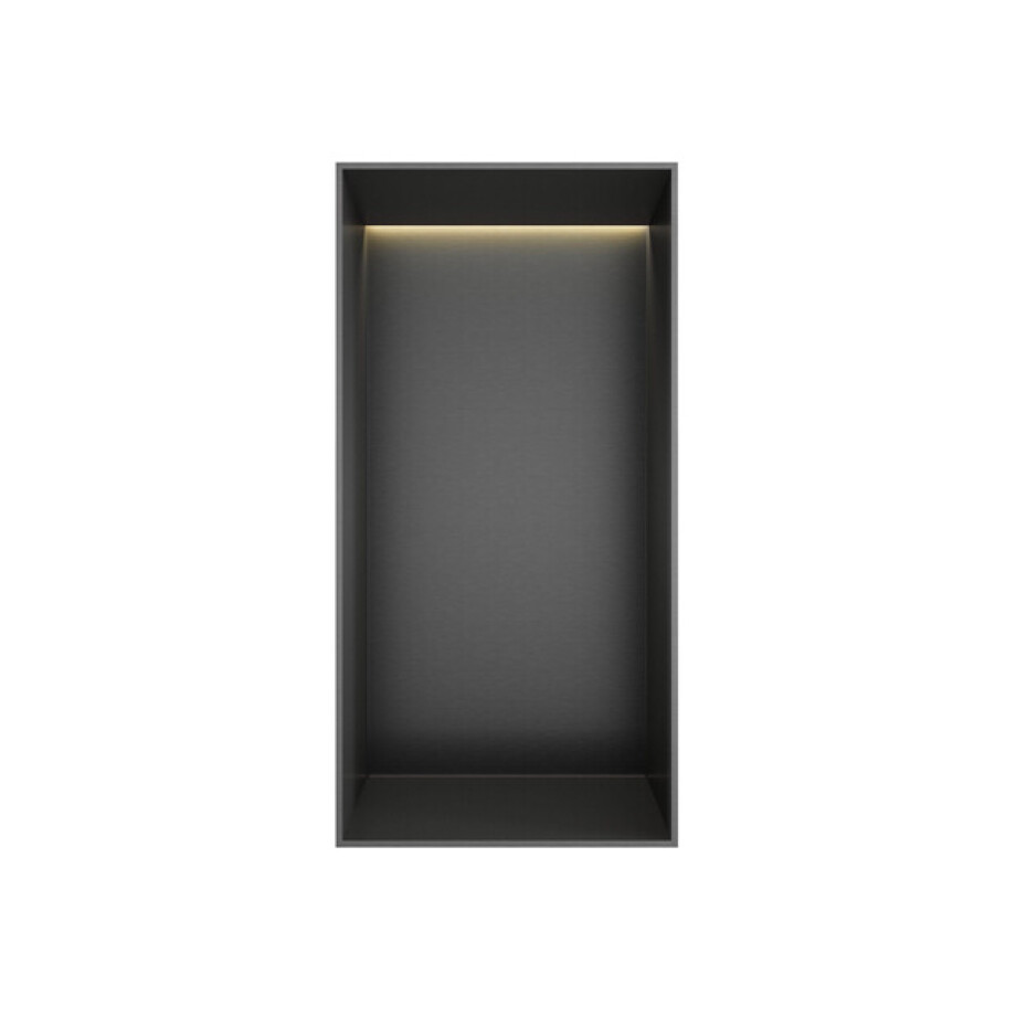 Hotbath &MORE Inbouwbox of inbouwnis - 30x15x10 - frameless + LED - Geborsteld gunmetal PVD BOX015FLBGP afbeelding 1
