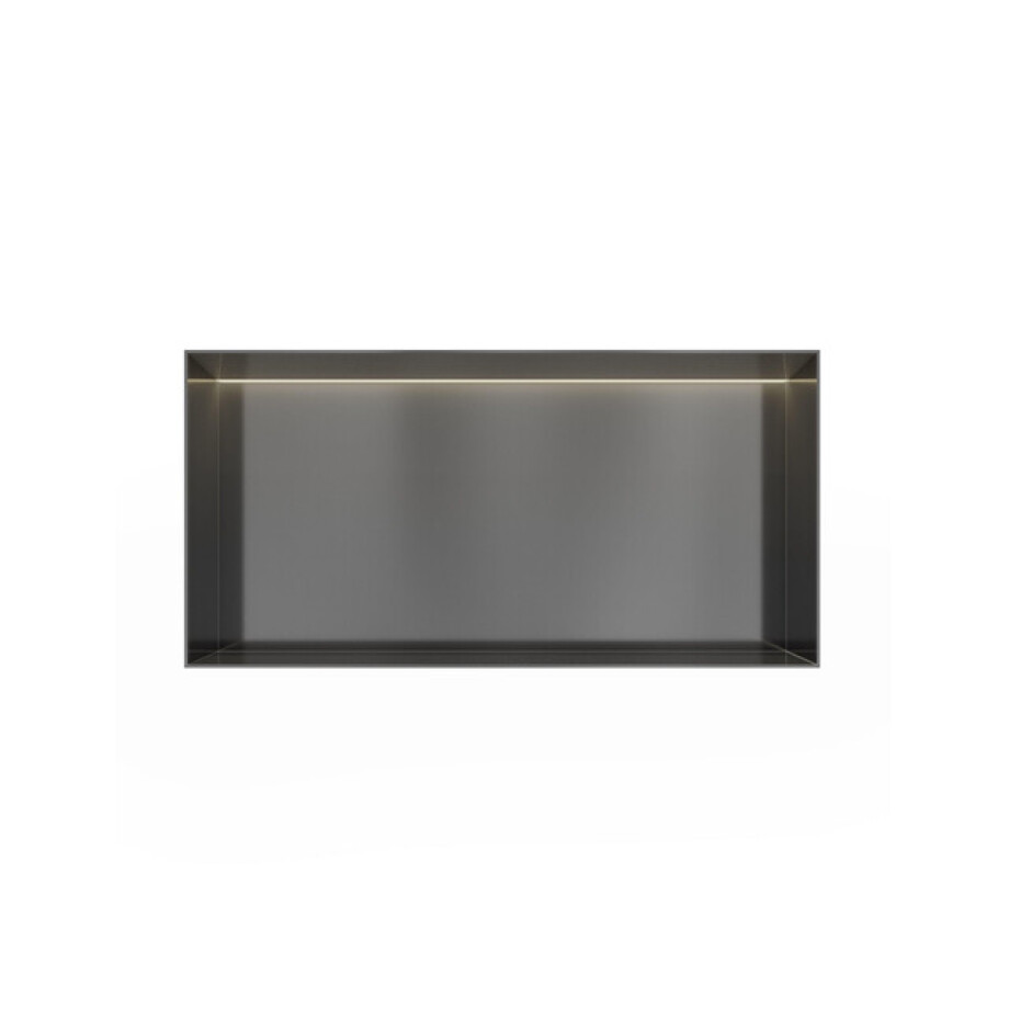 Hotbath &MORE Inbouwbox of inbouwnis - 30x60x10 - frameless + LED - Geborsteld gunmetal PVD BOX060FLBGP afbeelding 1