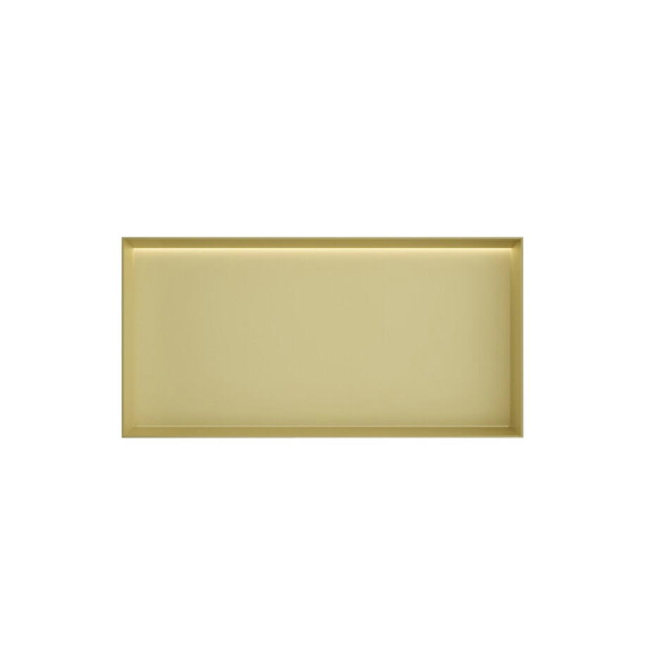 Hotbath &MORE Inbouwbox of inbouwnis - 30x60x10 - frameless + LED - Geborsteld messing PVD BOX060FLBBP afbeelding 1