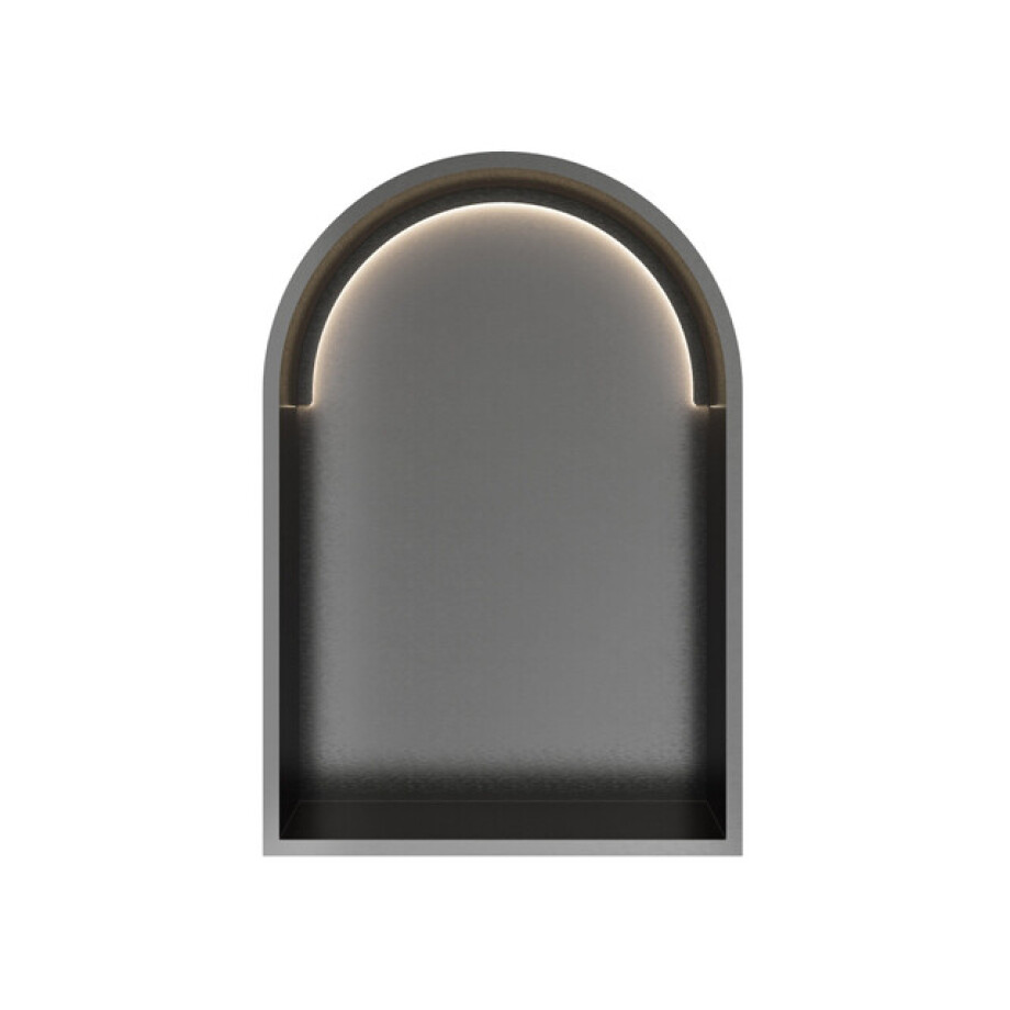 Hotbath &MORE Inbouwbox of inbouwnis Toogmodel - 30x45x10 - with LED IP44 - Geborsteld gunmetal PVD BOW30LBGP Hotbath &MORE Inbouwbox of inbouwnis Toogmodel - 30x45x10 - with LED IP44 - Geborsteld gunmetal PVD BOW30LBGP afbeelding 1