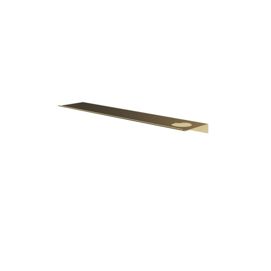Hotbath &MORE Planchet - 60cm - inclusief bevestigings rails - 1 uitsparing - voor zeepdispenser of beker - Geborsteld messing PVD SH060HBBP afbeelding 1