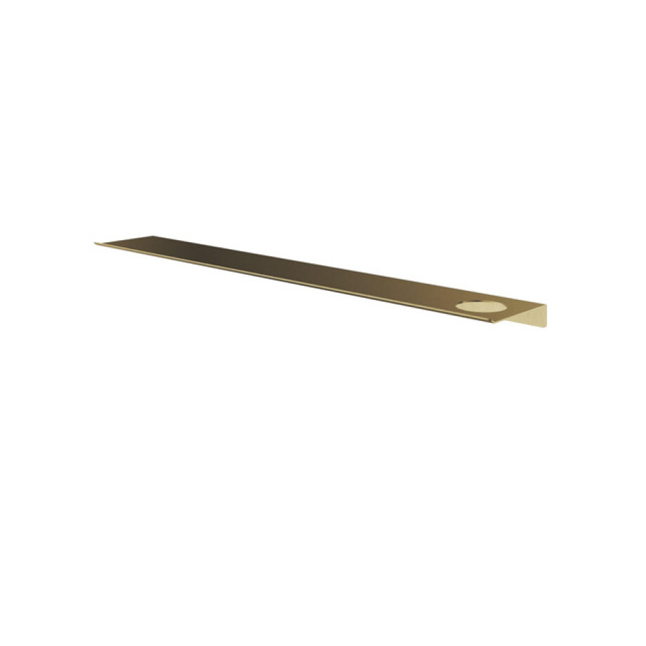 Hotbath &MORE Planchet - 80cm - inclusief bevestigings rails - 1 uitsparing - voor zeepdispenser of beker - Geborsteld messing PVD SH080HBBP afbeelding 1