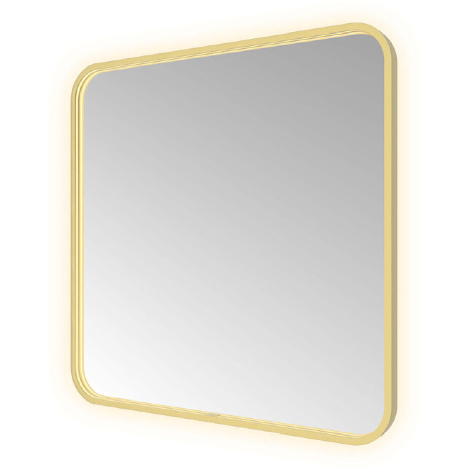 Hotbath &MORE Spiegel direct en indirect LED spiegelverwarming color changing dimbaar met afstandsbediening Geborsteld messing PVD SSQ80BBP Hotbath &MORE Spiegel direct en indirect LED spiegelverwarming color changing dimbaar met afstandsbediening Geborsteld messing PVD SSQ80BBP afbeelding 1