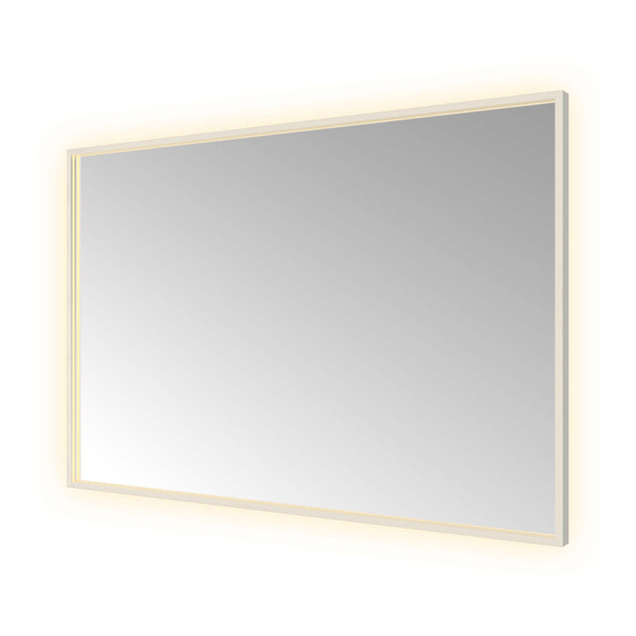 Hotbath &MORE Spiegel directe en indirecte LED color changing spiegelverwarming dimbaar met afstandsbediening Geborsteld messing PVD SQU128IX afbeelding 1