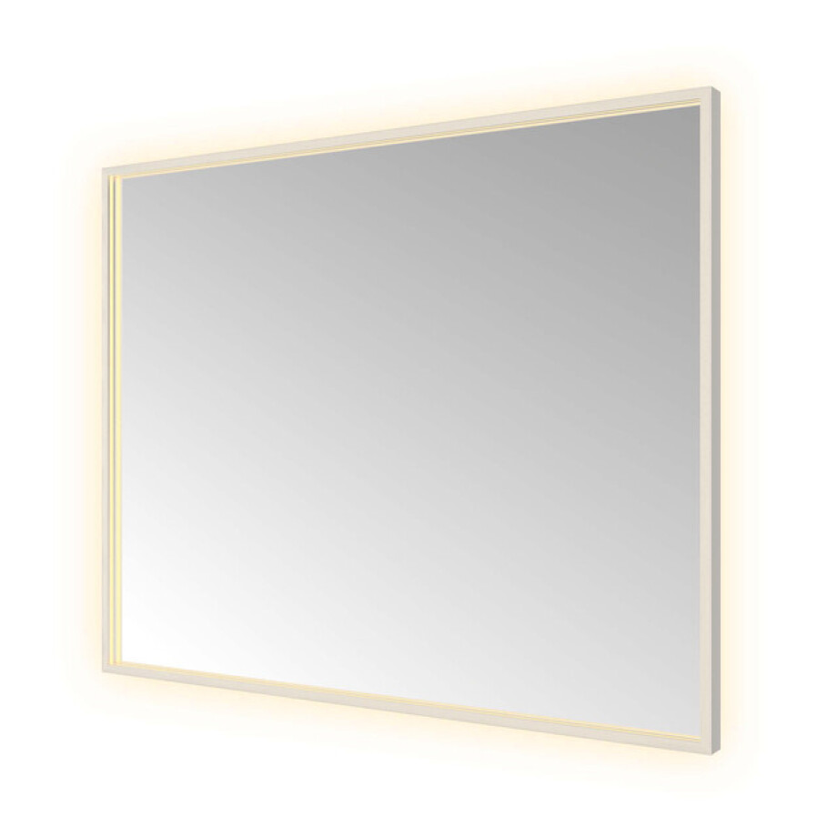 Hotbath &MORE Spiegel directe en indirecte LED color changing spiegelverwarming dimbaar met afstandsbediening Geborsteld messing PVD SQU180IX afbeelding 1