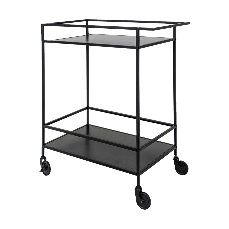 Flore houten keuken trolley zwart afbeelding 1