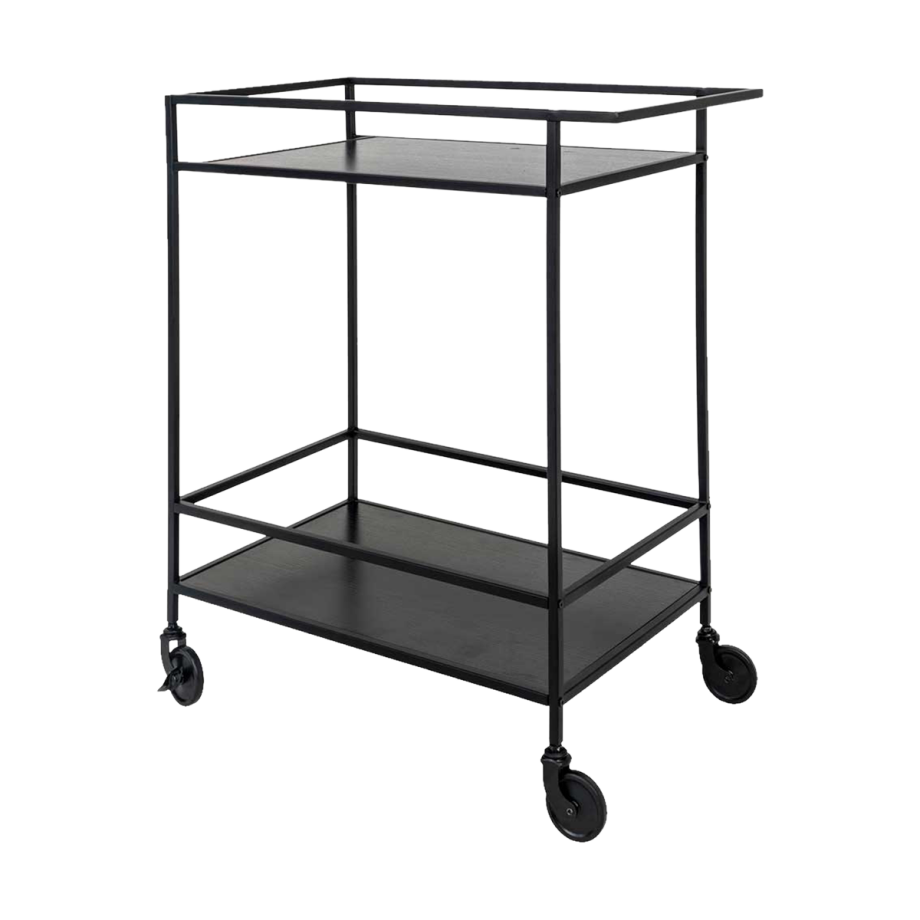 Flore houten keuken trolley zwart Flore houten keuken trolley zwart afbeelding 1