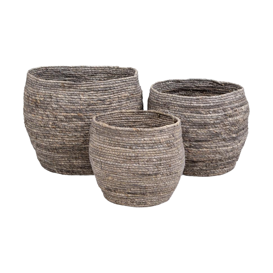 Sanne opbergmanden grijs - set van 3 Sanne opbergmanden grijs - set van 3 afbeelding 1