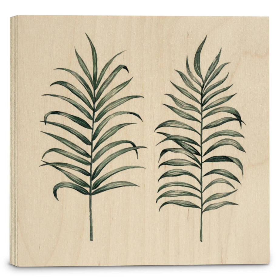 Houtprint Double Leaf | Orangewallz afbeelding 1