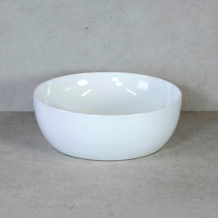 HR Badmeubelen Circle Waskom - 40x40x14cm - opbouw - keramiek - glans wit 15001020 afbeelding 1