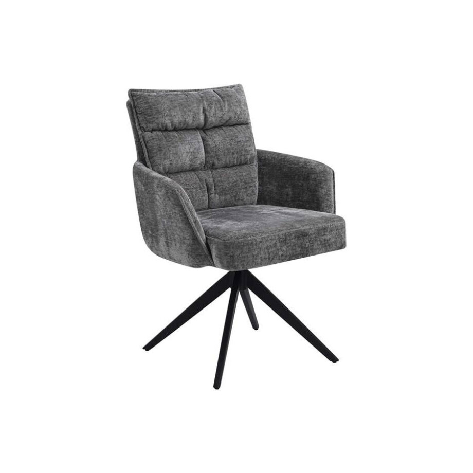 Tower Living Draaibare Eetkamerstoel 'Rosora' Chenille, kleur Grijs afbeelding 1