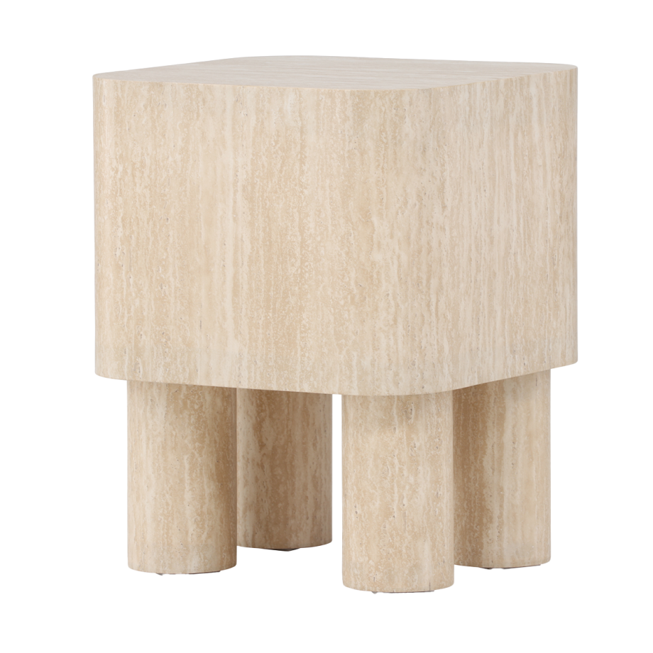Hudson vierkant houten bijzettafel beige - 40 x 40 cm afbeelding 1