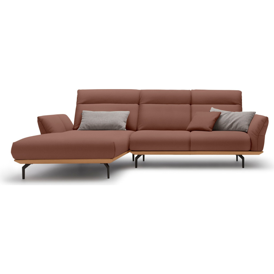 Hülsta Sofa Hoekbank Hs.460 Sokkel in eiken, gegoten aluminium poten in umbra grijs, breedte 298 cm afbeelding 1