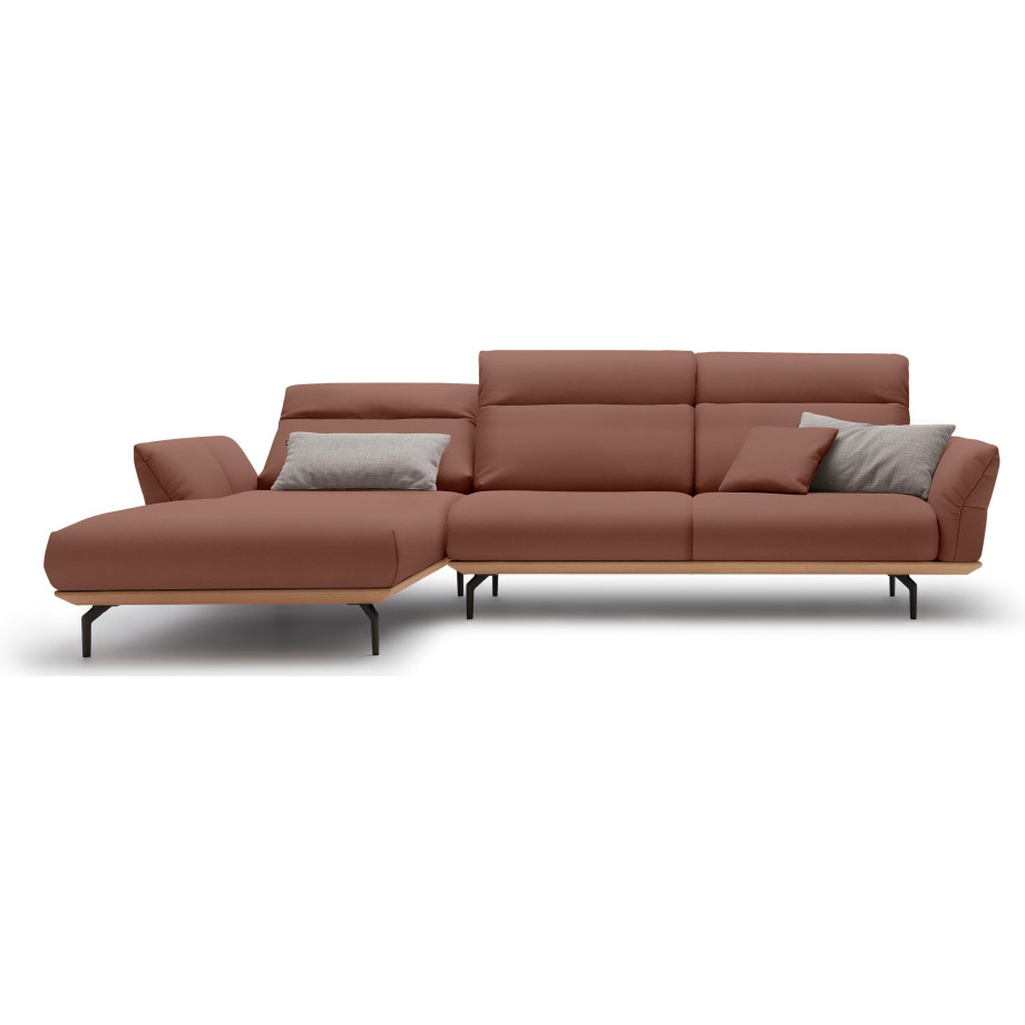 Hülsta Sofa Hoekbank Hs.460 Sokkel in eiken, onderstel in umbra grijs, breedte 318 cm afbeelding 1