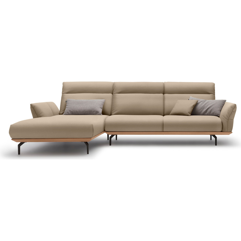 Hülsta Sofa Hoekbank Hs.460 Sokkel in eiken, onderstel in umbra grijs, breedte 318 cm afbeelding 1