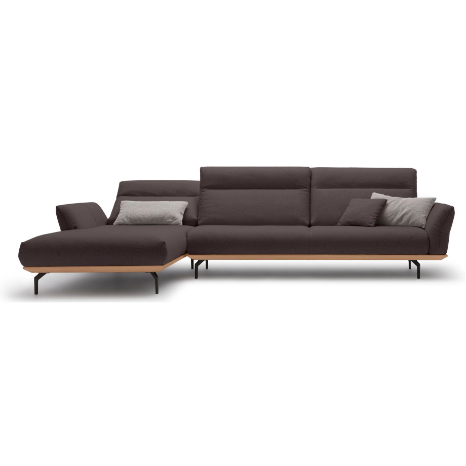 Hülsta Sofa Hoekbank Hs.460 Sokkel in eiken, onderstel in umbra grijs, breedte 338 cm afbeelding 