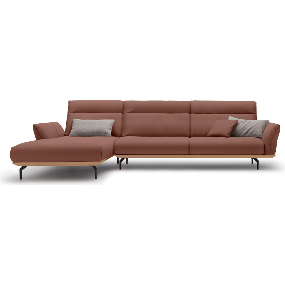 Hülsta Sofa Hoekbank Hs.460 Sokkel in eiken, onderstel in umbra grijs, breedte 338 cm afbeelding 