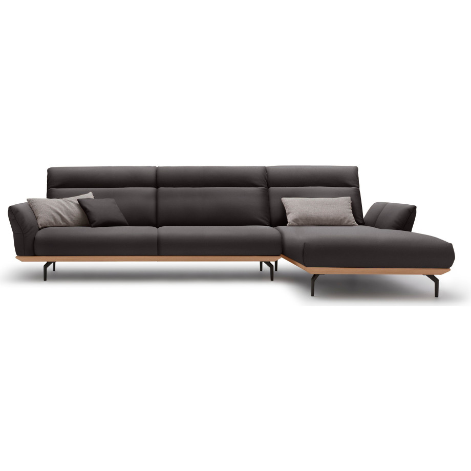 Hülsta Sofa Hoekbank Hs.460 Sokkel in eiken, onderstel in umbra grijs, breedte 338 cm afbeelding 