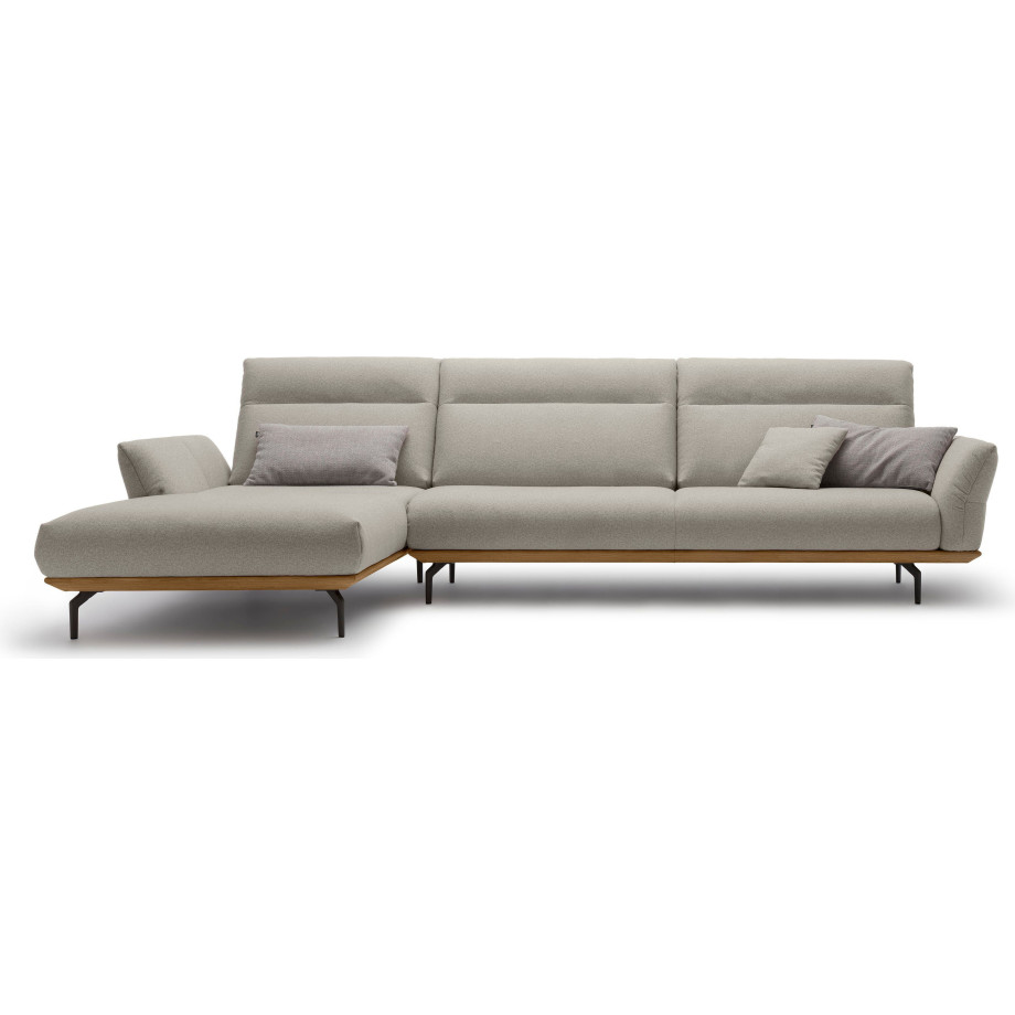 Hülsta Sofa Hoekbank Hs.460 Sokkel in walnotenhout, onderstel in umbra grijs, breedte 338 cm afbeelding 1