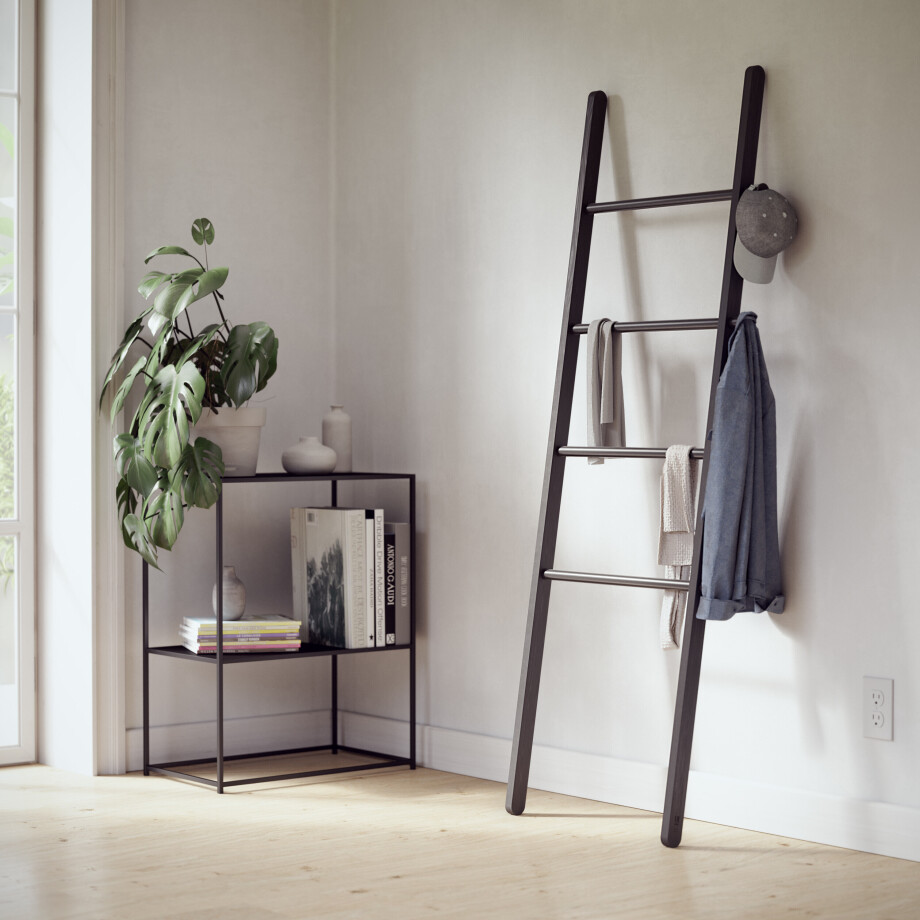 Umbra Wandrek 'Leana' Ladder, kleur Zwart afbeelding 1