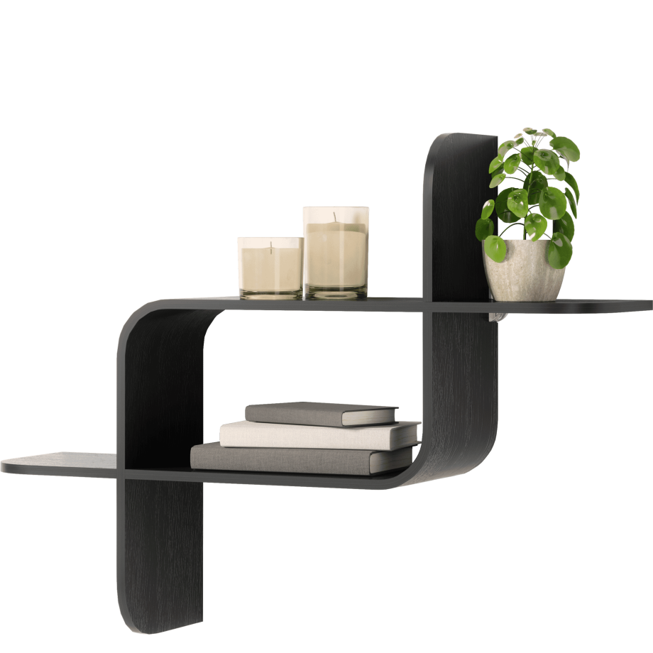 Umbra Wandplank 'Montage' 48 x 64cm, kleur Zwart afbeelding 1