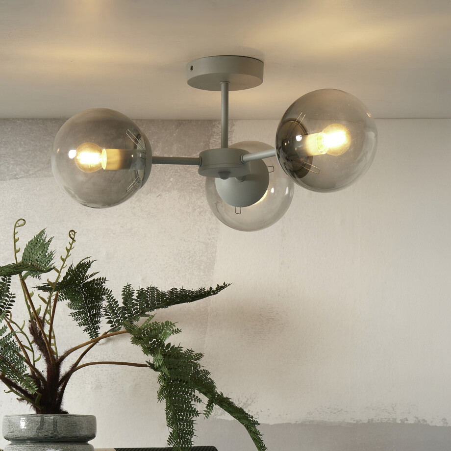 its about RoMi Plafondlamp 'Aspen' 3-lamps, kleur Lichtgrijs its about RoMi Plafondlamp 'Aspen' 3-lamps, kleur Lichtgrijs afbeelding 1