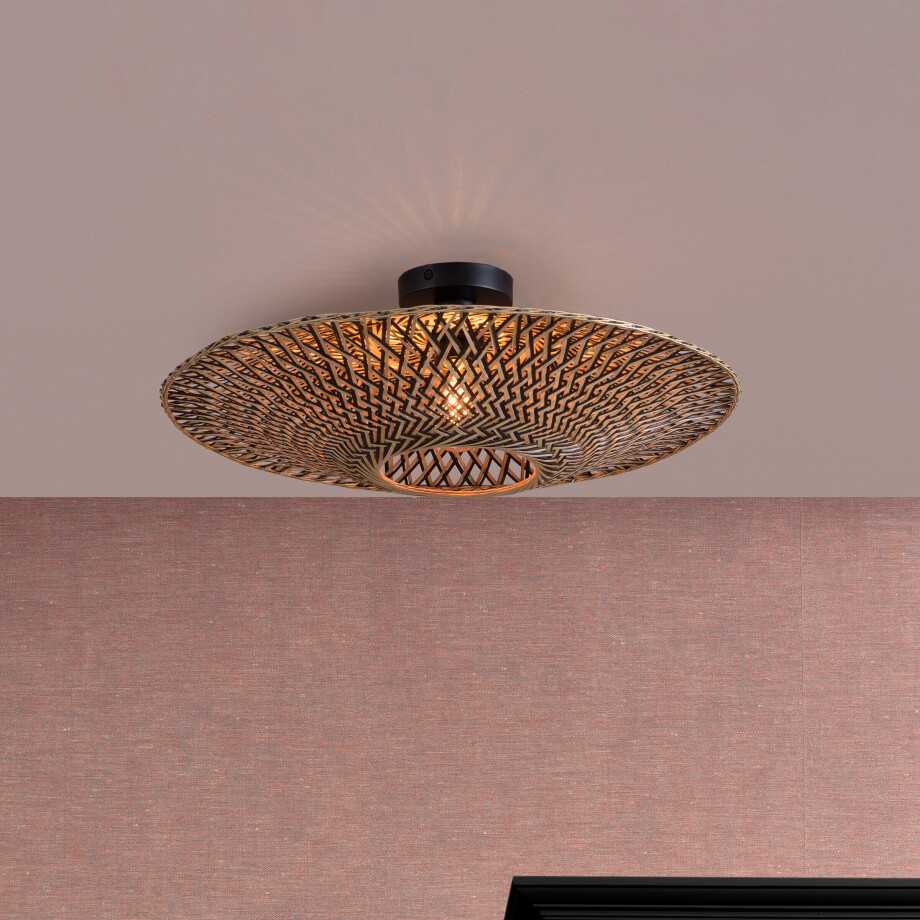 GOOD&MOJO Plafondlamp 'Bali' Medium, Bamboe, kleur Naturel afbeelding 