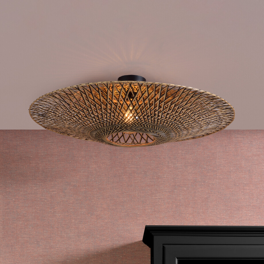 GOOD&MOJO Plafondlamp 'Bali' Large, Bamboe, kleur Naturel afbeelding 