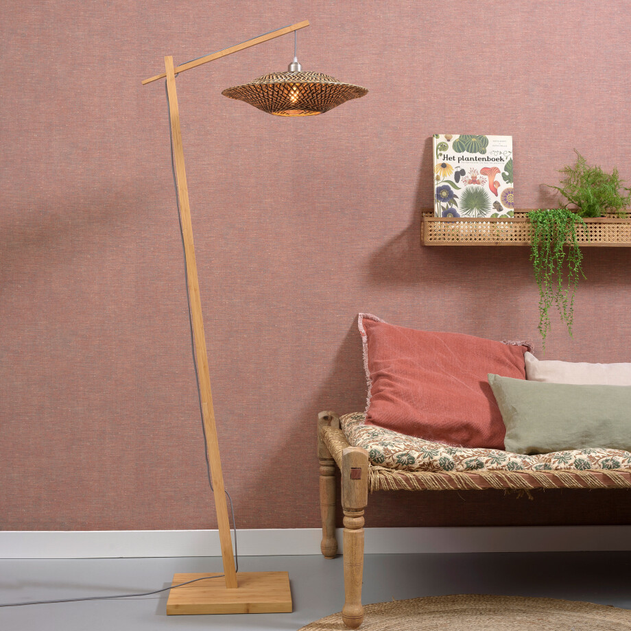 GOOD&MOJO Vloerlamp 'Bali' Bamboe, 176cm, kleur Naturel afbeelding 1