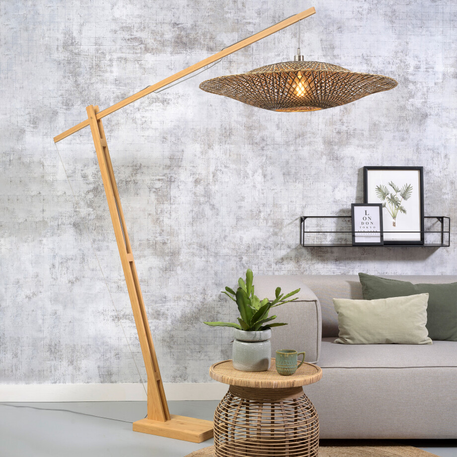 GOOD&MOJO Vloerlamp 'Bali' Bamboe, 207cm, kleur Naturel afbeelding 1