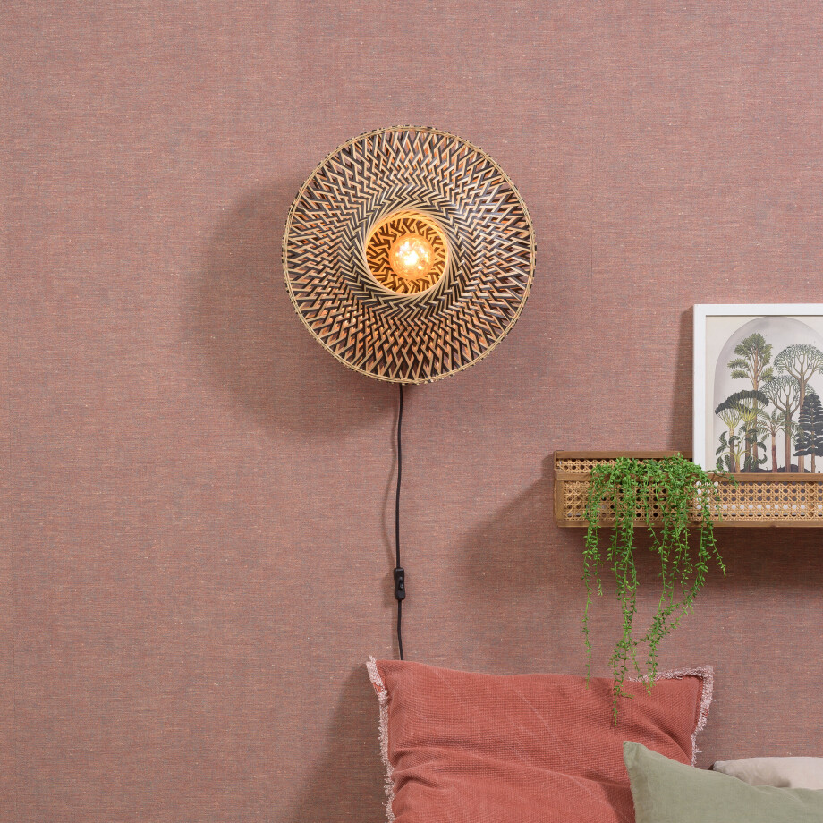 GOOD&MOJO Wandlamp 'Bali' Small, Bamboe, kleur Naturel afbeelding 1