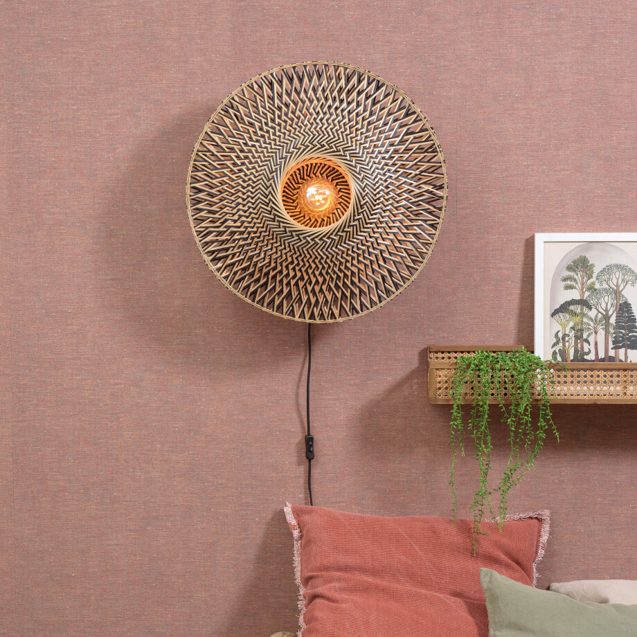 GOOD&MOJO Wandlamp 'Bali' Medium, Bamboe, kleur Naturel afbeelding 1