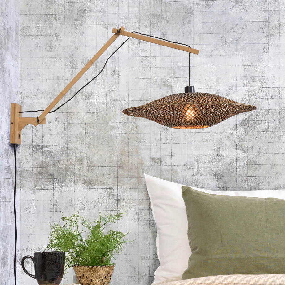 GOOD&MOJO Wandlamp 'Bali' Large, Bamboe, kleur Naturel afbeelding 1
